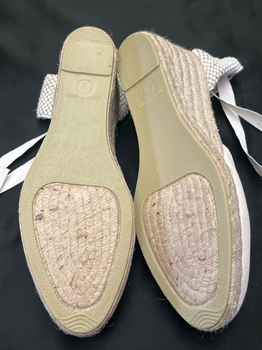 NWOT Cream Color Dalson Brand Espadrille Shoes With Ankle Ties. Sz. 9. - Picture 11 of 11